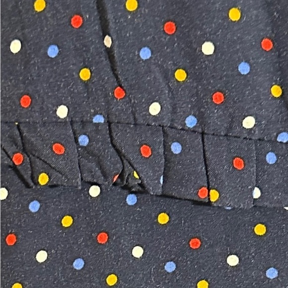 Adorable Talbots Petite medium navy polka dot blouse, small ruffles, flowy - Picture 6 of 9